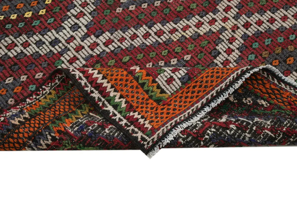 Cıcım Eskitme Multi Renk Keçi Kılı El Dokuma Kilim-194x363 - Görsel 6