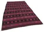 Cıcım Eskitme Pembe Renk Keçi Kılı El Dokuma Kilim-176x315 - Görsel 2