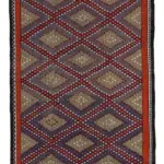 Cıcım Eskitme Multi Renk Keçi Kılı El Dokuma Kilim-200x358