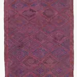 Cıcım Eskitme Pembe Renk Keçi Kılı El Dokuma Kilim-170x290