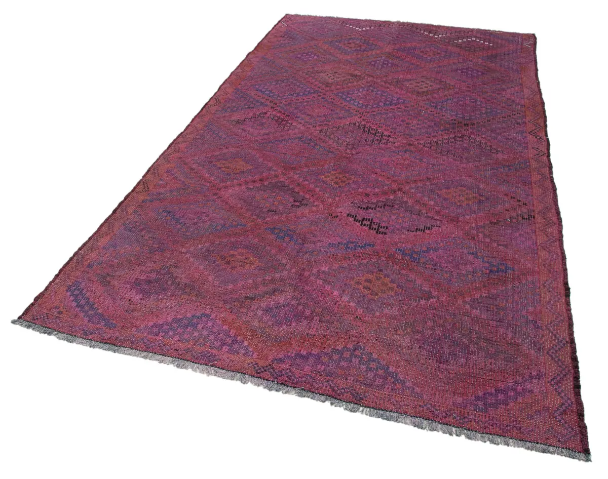 Cıcım Eskitme Pembe Renk Keçi Kılı El Dokuma Kilim-170x290 - Görsel 3