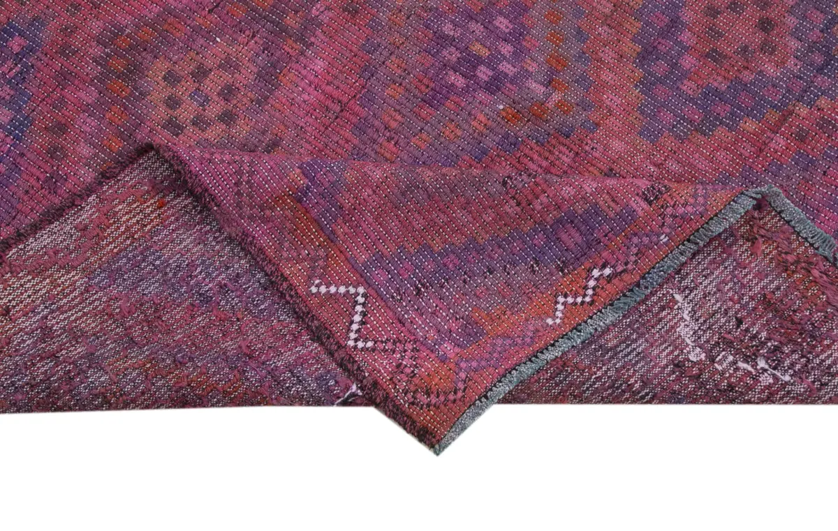 Cıcım Eskitme Pembe Renk Keçi Kılı El Dokuma Kilim-170x290 - Görsel 6