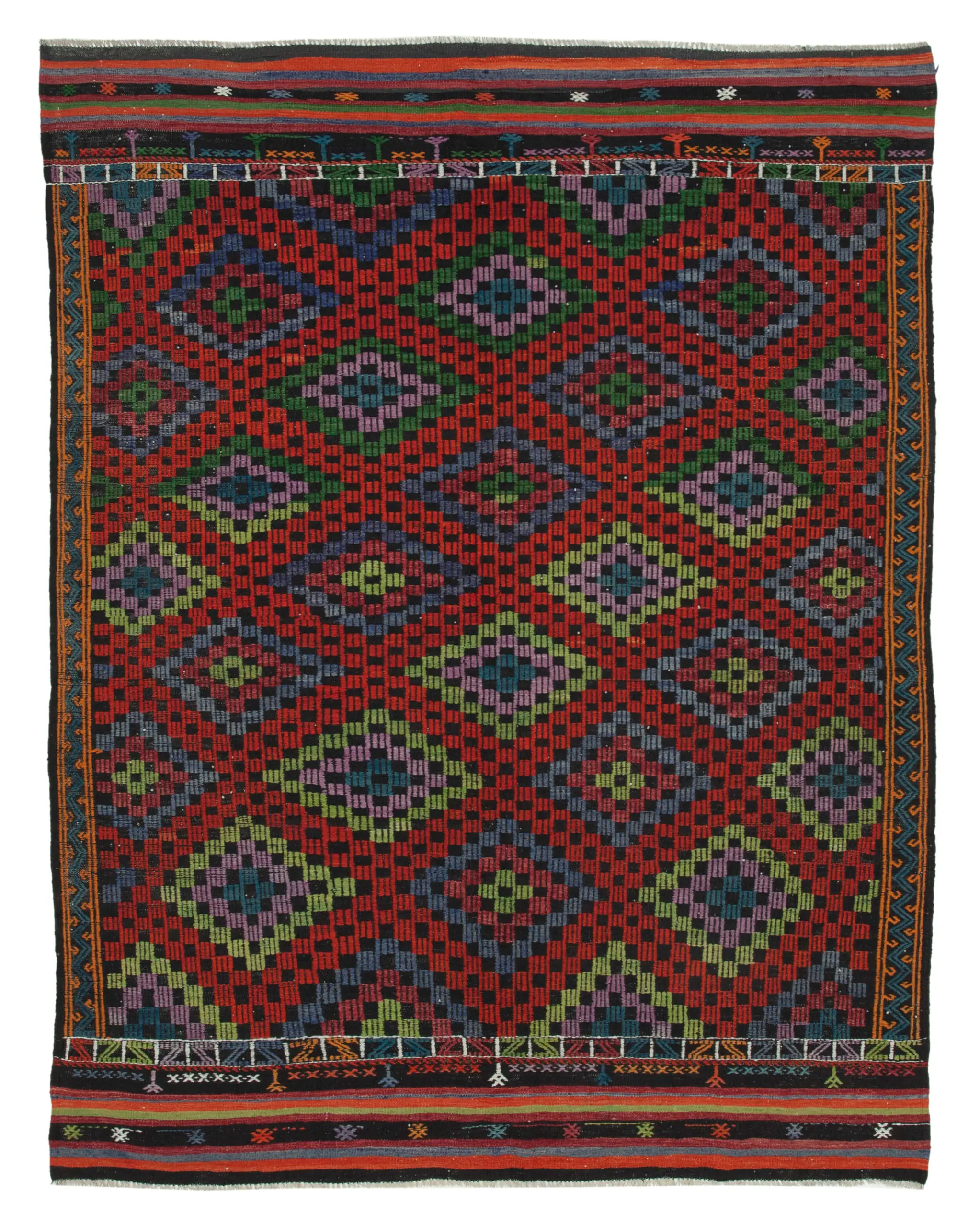 Rc_35675_1_Multicolor_Oriental_Kilim_Rugs Cıcım Eskitme Multi Renk Keçi Kılı El Dokuma Kilim-211x268 - Görsel 1