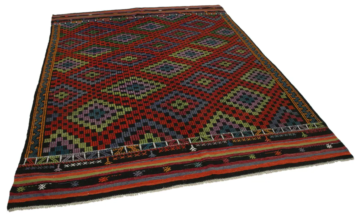Cıcım Eskitme Multi Renk Keçi Kılı El Dokuma Kilim-211x268 - Görsel 2