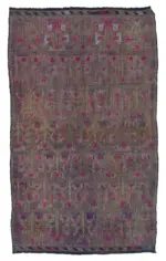 Cıcım Eskitme Mor Renk Keçi Kılı El Dokuma Kilim-160x272