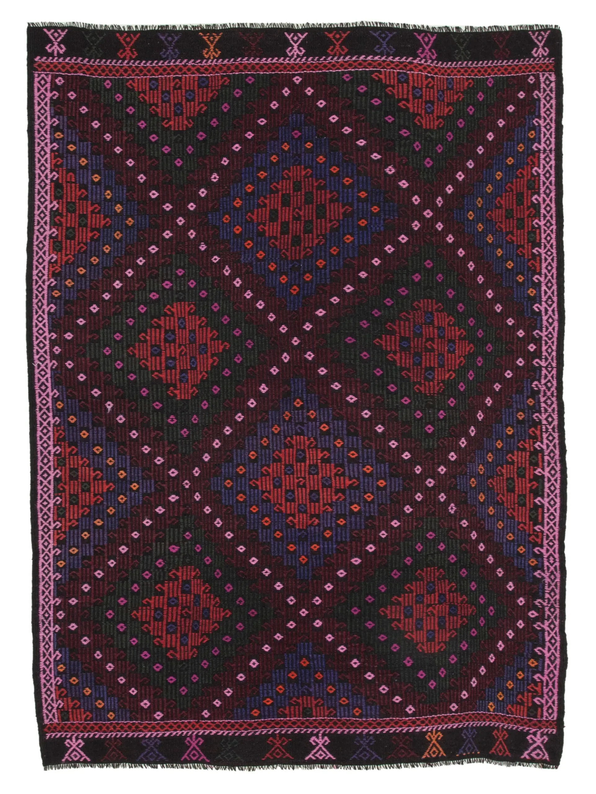 Rc_35677_1_Multicolor_Oriental_Kilim_Rugs Cıcım Eskitme Multi Renk Keçi Kılı El Dokuma Kilim-215x295 - Görsel 1