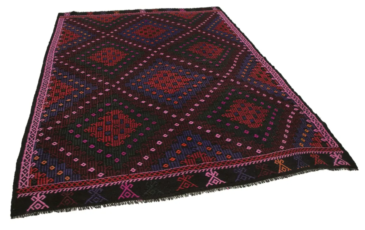Cıcım Eskitme Multi Renk Keçi Kılı El Dokuma Kilim-215x295 - Görsel 2