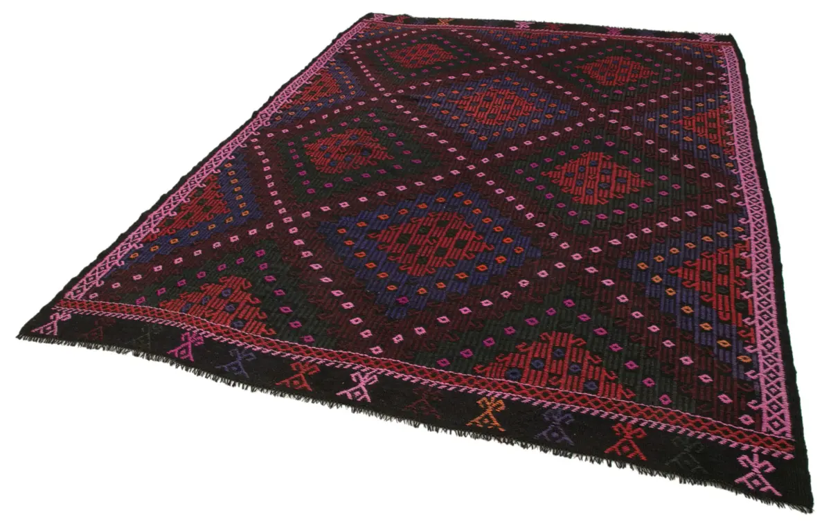 Cıcım Eskitme Multi Renk Keçi Kılı El Dokuma Kilim-215x295 - Görsel 3