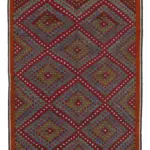 Cıcım Eskitme Multi Renk Keçi Kılı El Dokuma Kilim-190x338
