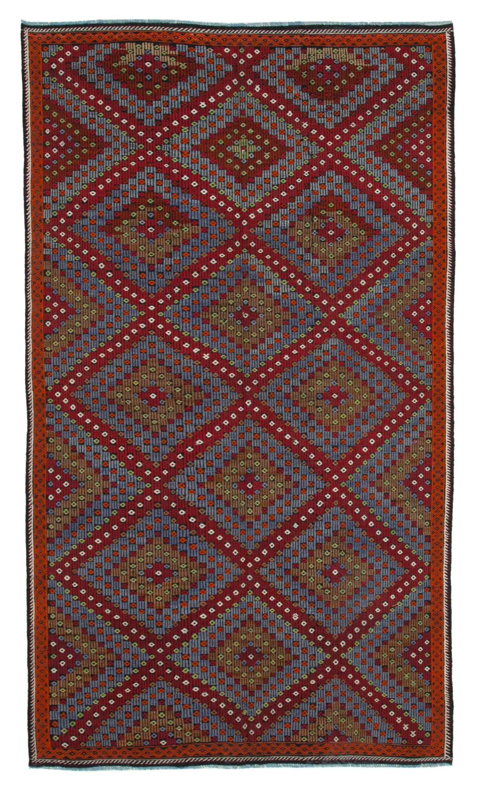 Cıcım Eskitme Multi Renk Keçi Kılı El Dokuma Kilim-190x338 - Görsel 1