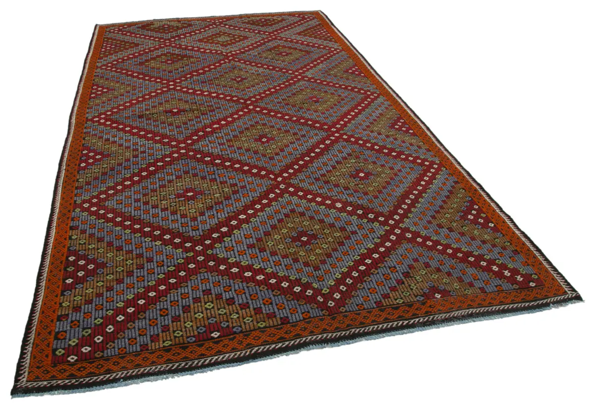 Cıcım Eskitme Multi Renk Keçi Kılı El Dokuma Kilim-190x338 - Görsel 2