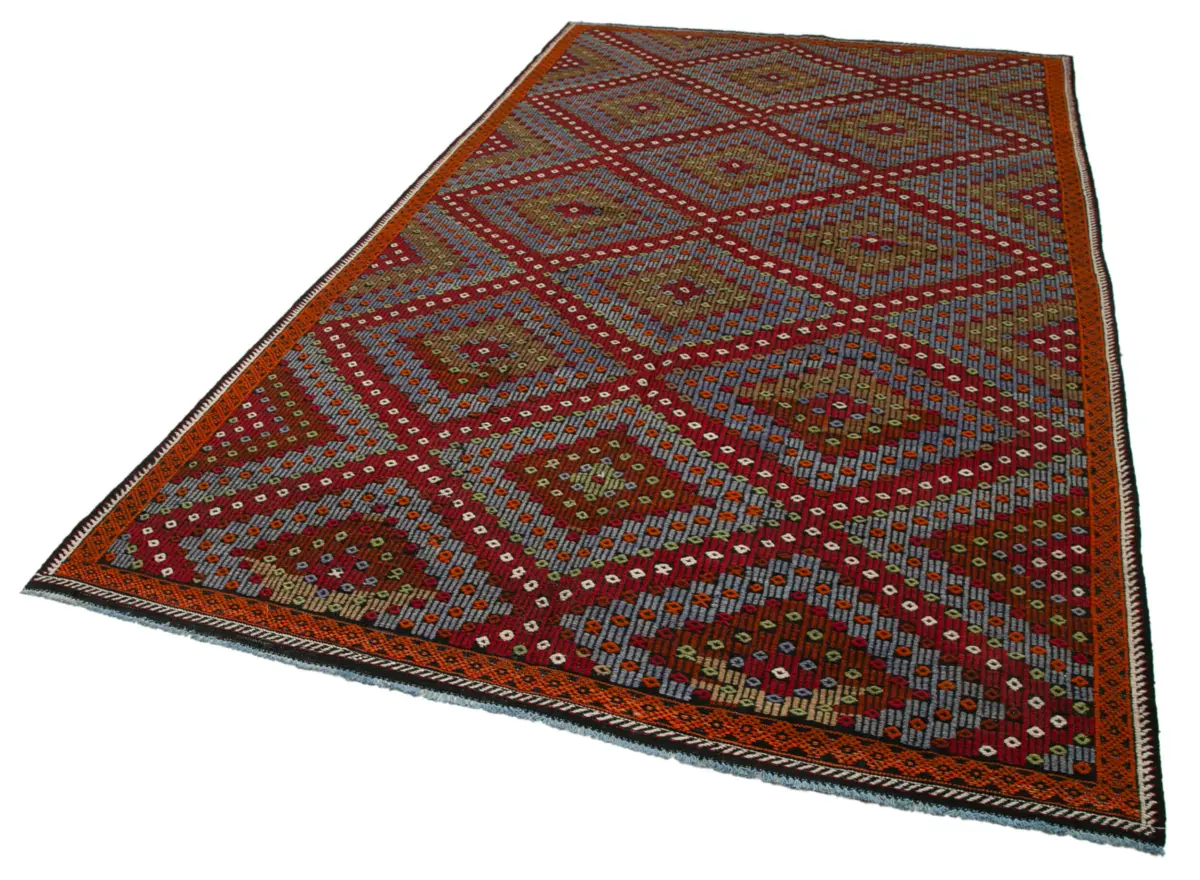 Cıcım Eskitme Multi Renk Keçi Kılı El Dokuma Kilim-190x338 - Görsel 3