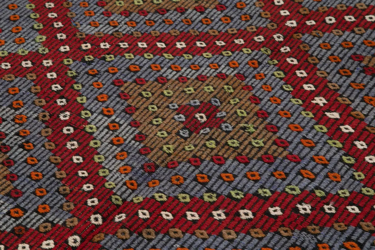 Cıcım Eskitme Multi Renk Keçi Kılı El Dokuma Kilim-190x338 - Görsel 5