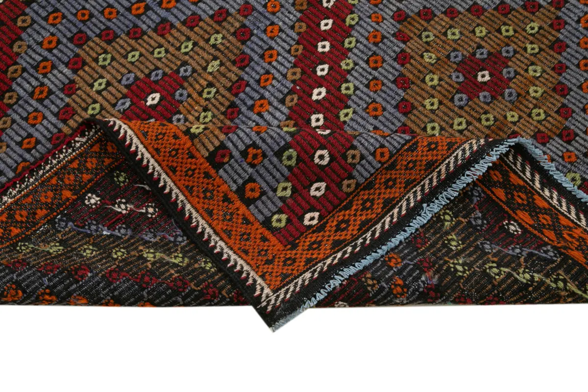 Cıcım Eskitme Multi Renk Keçi Kılı El Dokuma Kilim-190x338 - Görsel 6