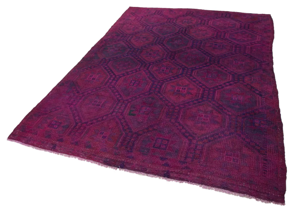 Cıcım Eskitme Pembe Renk Keçi Kılı El Dokuma Kilim-205x300 - Görsel 3