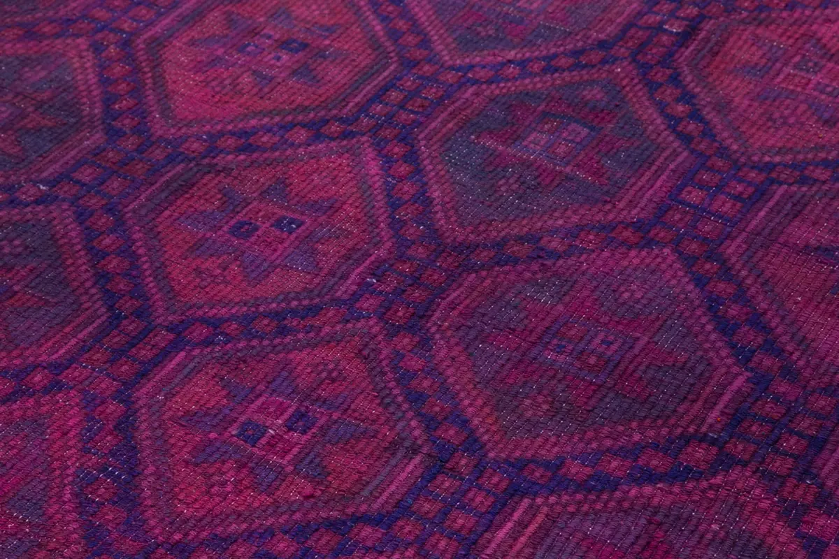 Cıcım Eskitme Pembe Renk Keçi Kılı El Dokuma Kilim-205x300 - Görsel 5