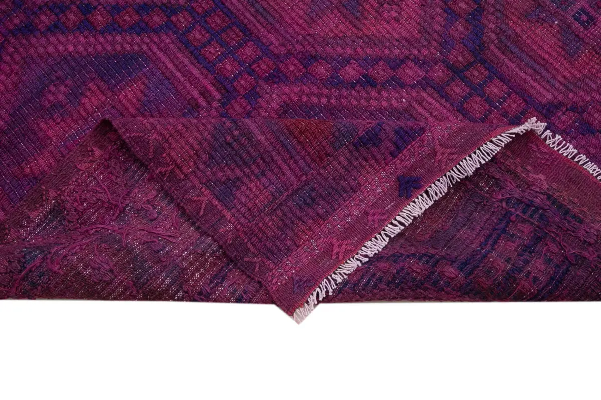 Cıcım Eskitme Pembe Renk Keçi Kılı El Dokuma Kilim-205x300 - Görsel 6