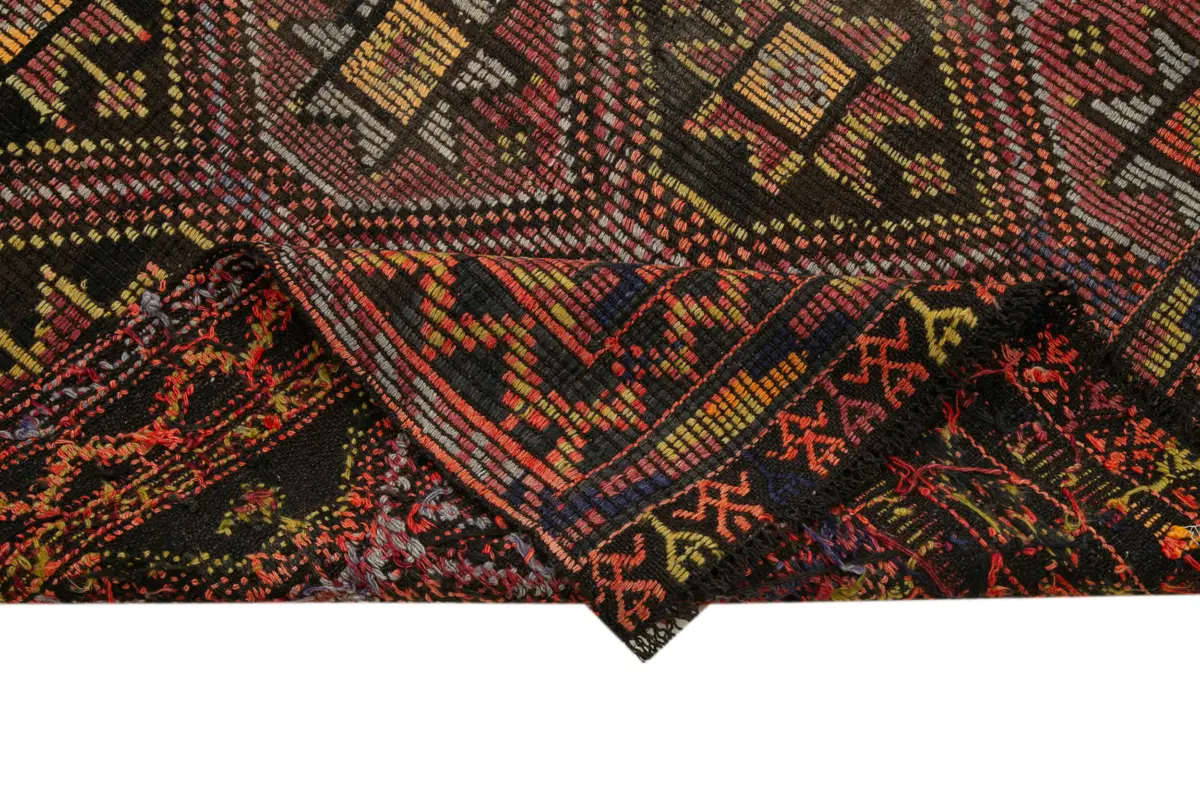 Cıcım Eskitme Kırmızı Renk Keçi Kılı El Dokuma Kilim-163x278 - Görsel 6