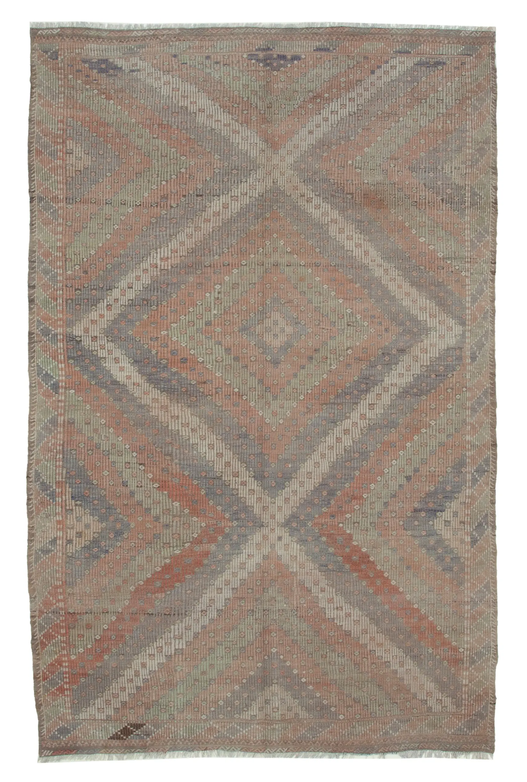 Rc_35682_1_Multicolor_Oriental_Kilim_Rugs Cıcım Eskitme Multi Renk Keçi Kılı El Dokuma Kilim-196x319 - Görsel 1
