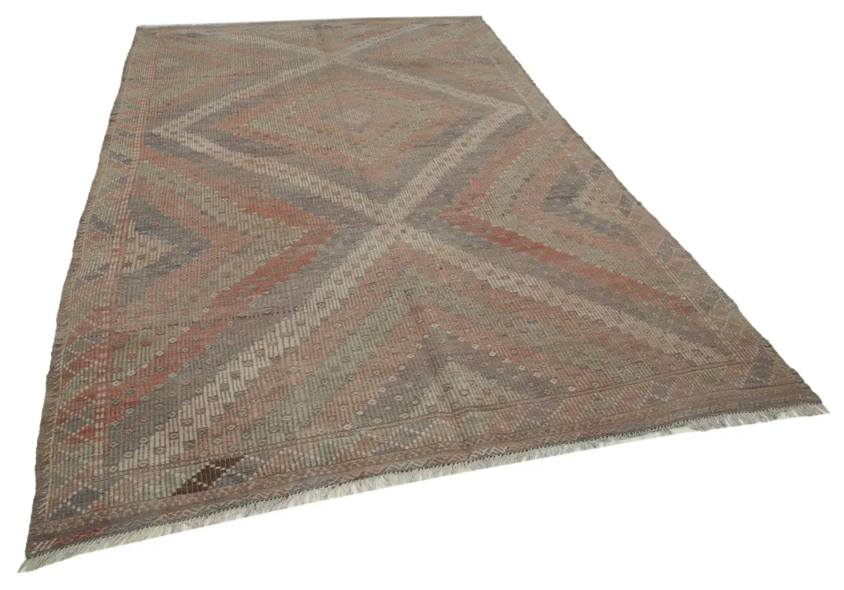 Cıcım Eskitme Multi Renk Keçi Kılı El Dokuma Kilim-196x319 - Görsel 2