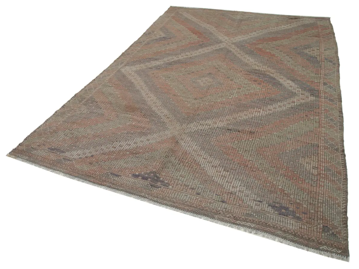 Cıcım Eskitme Multi Renk Keçi Kılı El Dokuma Kilim-196x319 - Görsel 3