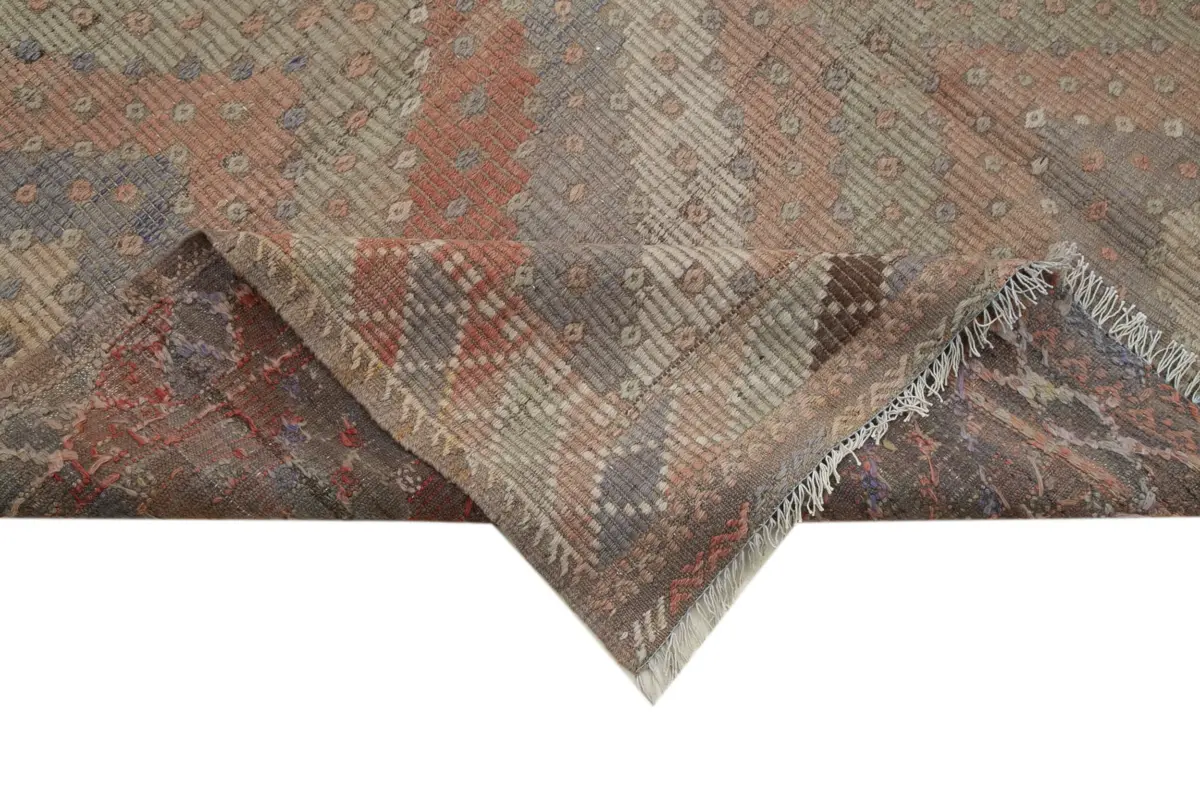 Cıcım Eskitme Multi Renk Keçi Kılı El Dokuma Kilim-196x319 - Görsel 6