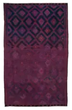 Cıcım Eskitme Pembe Renk Keçi Kılı El Dokuma Kilim-220x355