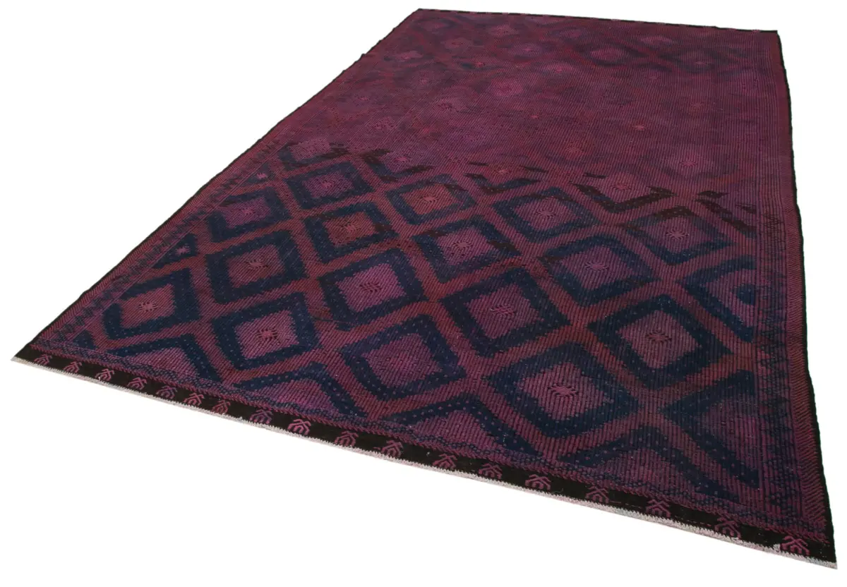 Cıcım Eskitme Pembe Renk Keçi Kılı El Dokuma Kilim-220x355 - Görsel 3