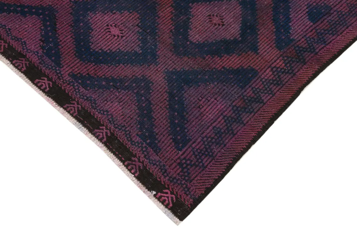 Cıcım Eskitme Pembe Renk Keçi Kılı El Dokuma Kilim-220x355 - Görsel 4
