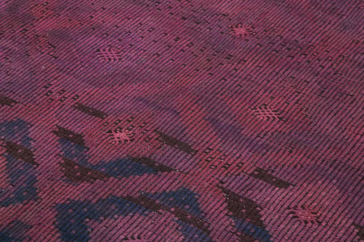 Cıcım Eskitme Pembe Renk Keçi Kılı El Dokuma Kilim-220x355 - Görsel 5