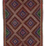 Cıcım Eskitme Multi Renk Keçi Kılı El Dokuma Kilim-178x376