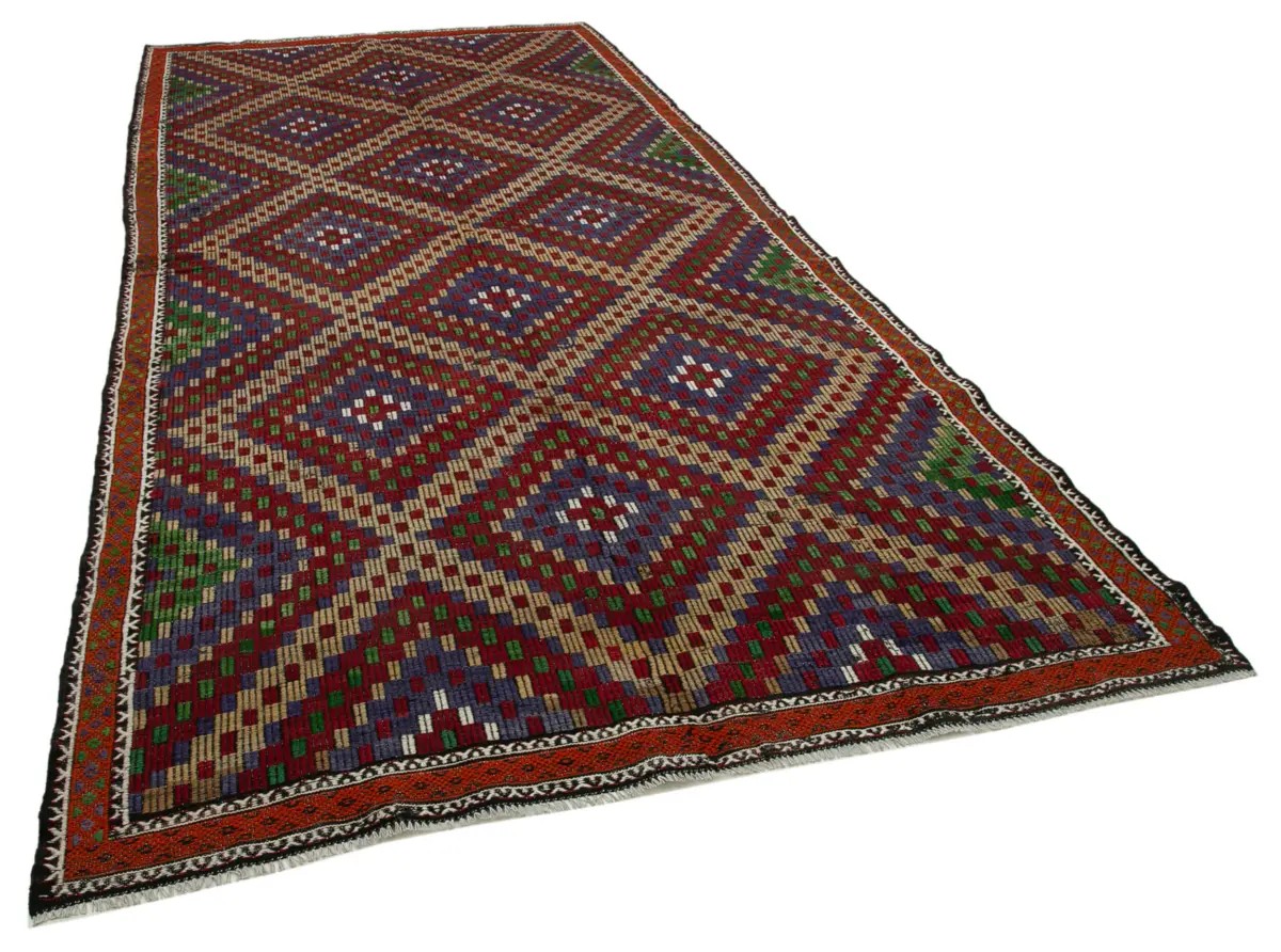Cıcım Eskitme Multi Renk Keçi Kılı El Dokuma Kilim-178x376 - Görsel 2