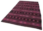 Cıcım Eskitme Pembe Renk Keçi Kılı El Dokuma Kilim-185x300 - Görsel 3