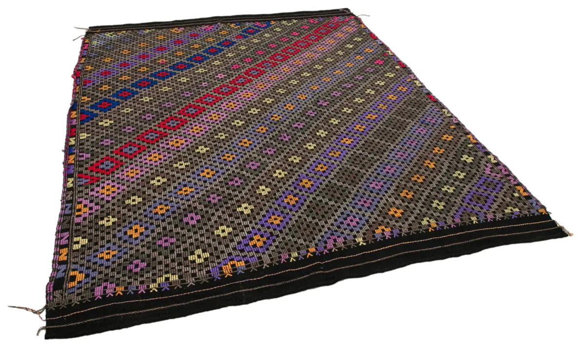 Cıcım Eskitme Multi Renk Keçi Kılı El Dokuma Kilim-191x236 - Görsel 2