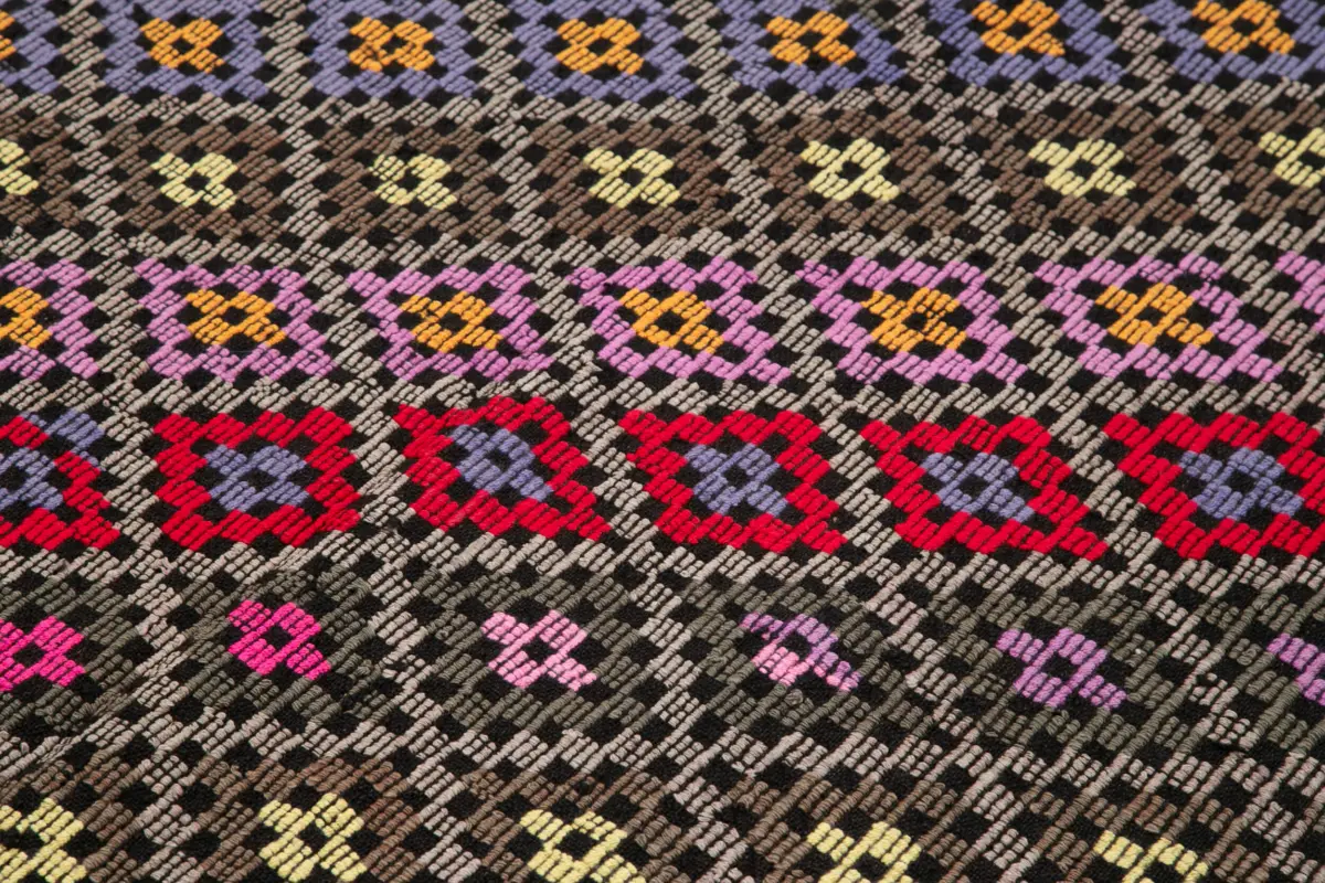 Cıcım Eskitme Multi Renk Keçi Kılı El Dokuma Kilim-191x236 - Görsel 5