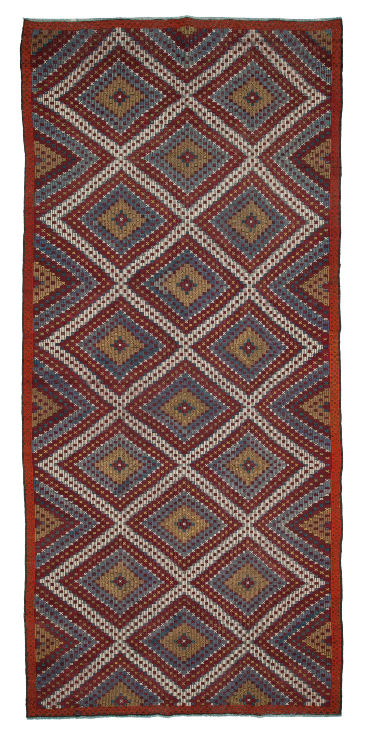 Rc_35693_1_Multicolor_Oriental_Kilim_Rugs Cıcım Eskitme Multi Renk Keçi Kılı El Dokuma Kilim-201x433 - Görsel 1