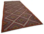 Cıcım Eskitme Multi Renk Keçi Kılı El Dokuma Kilim-201x433 - Görsel 2