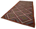 Cıcım Eskitme Multi Renk Keçi Kılı El Dokuma Kilim-201x433 - Görsel 3