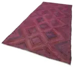 Cıcım Eskitme Pembe Renk Keçi Kılı El Dokuma Kilim-158x365 - Görsel 3