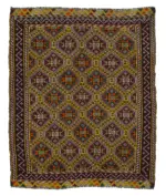Cıcım Eskitme Multi Renk Keçi Kılı El Dokuma Kilim-191x223