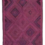 Cıcım Eskitme Pembe Renk Keçi Kılı El Dokuma Kilim-180x290