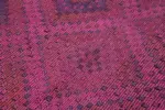 Cıcım Eskitme Pembe Renk Keçi Kılı El Dokuma Kilim-180x290 - Görsel 5