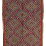 Cıcım Eskitme Multi Renk Keçi Kılı El Dokuma Kilim-176x315