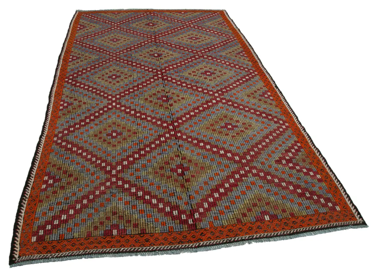 Cıcım Eskitme Multi Renk Keçi Kılı El Dokuma Kilim-176x315 - Görsel 2