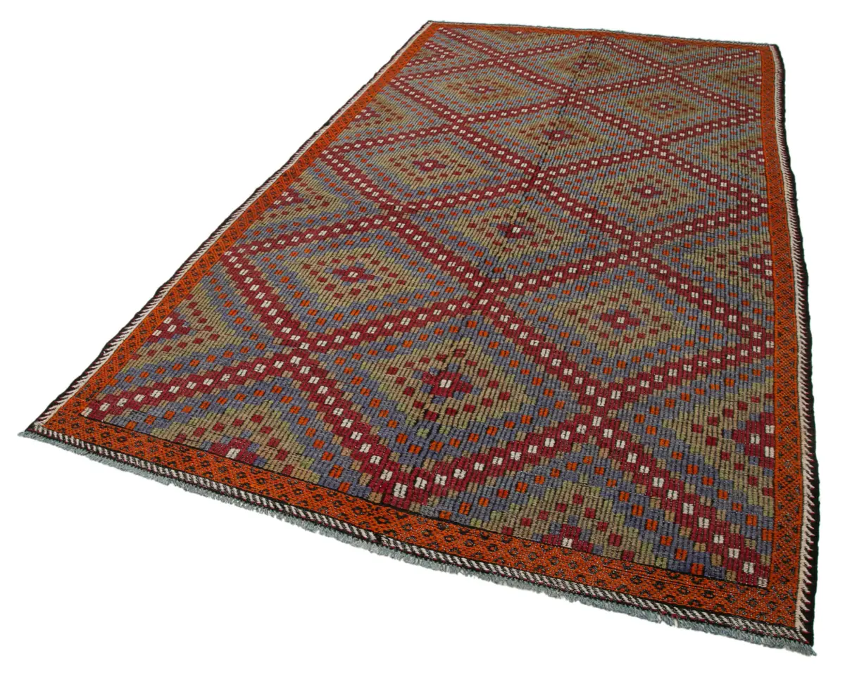 Cıcım Eskitme Multi Renk Keçi Kılı El Dokuma Kilim-176x315 - Görsel 3