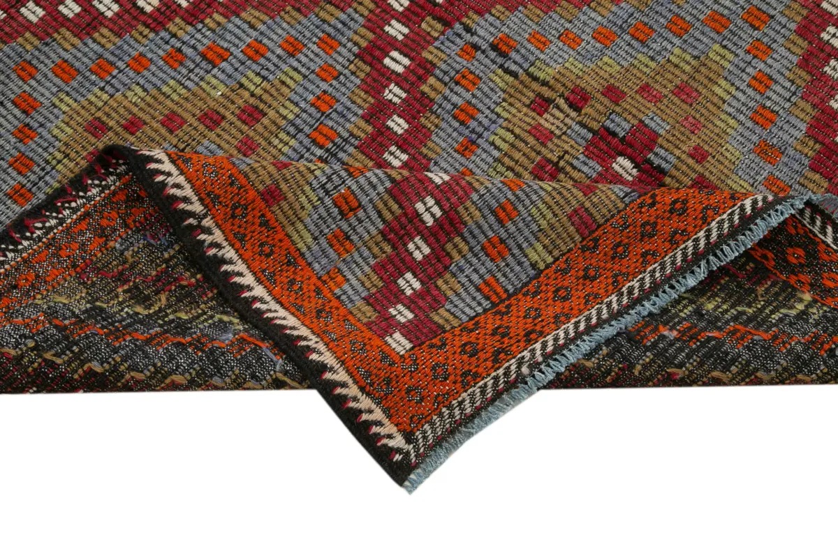 Cıcım Eskitme Multi Renk Keçi Kılı El Dokuma Kilim-176x315 - Görsel 6
