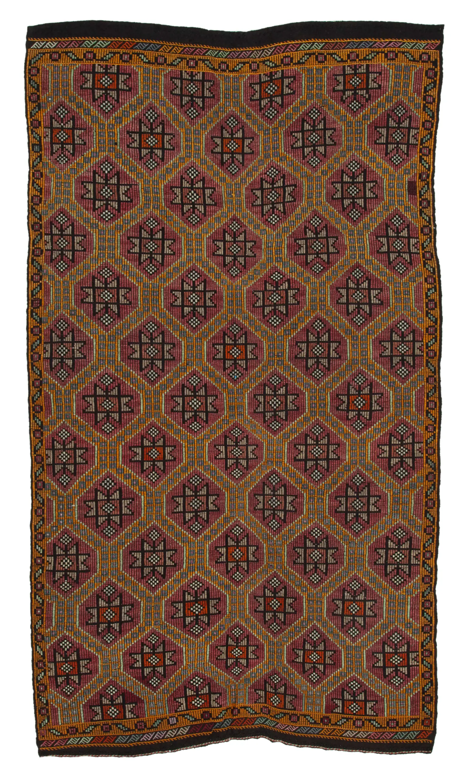Rc_35700_1_Multicolor_Oriental_Kilim_Rugs Cıcım Eskitme Multi Renk Keçi Kılı El Dokuma Kilim-167x295 - Görsel 1