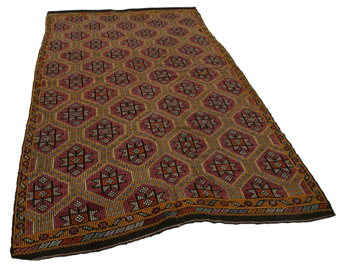 Cıcım Eskitme Multi Renk Keçi Kılı El Dokuma Kilim-167x295 - Görsel 2