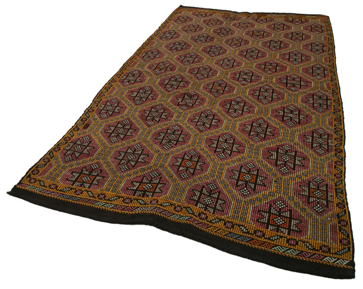 Cıcım Eskitme Multi Renk Keçi Kılı El Dokuma Kilim-167x295 - Görsel 3