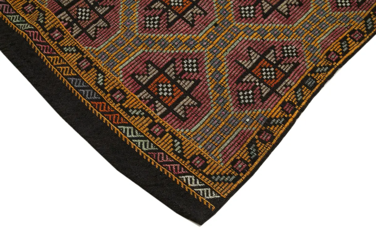 Cıcım Eskitme Multi Renk Keçi Kılı El Dokuma Kilim-167x295 - Görsel 4